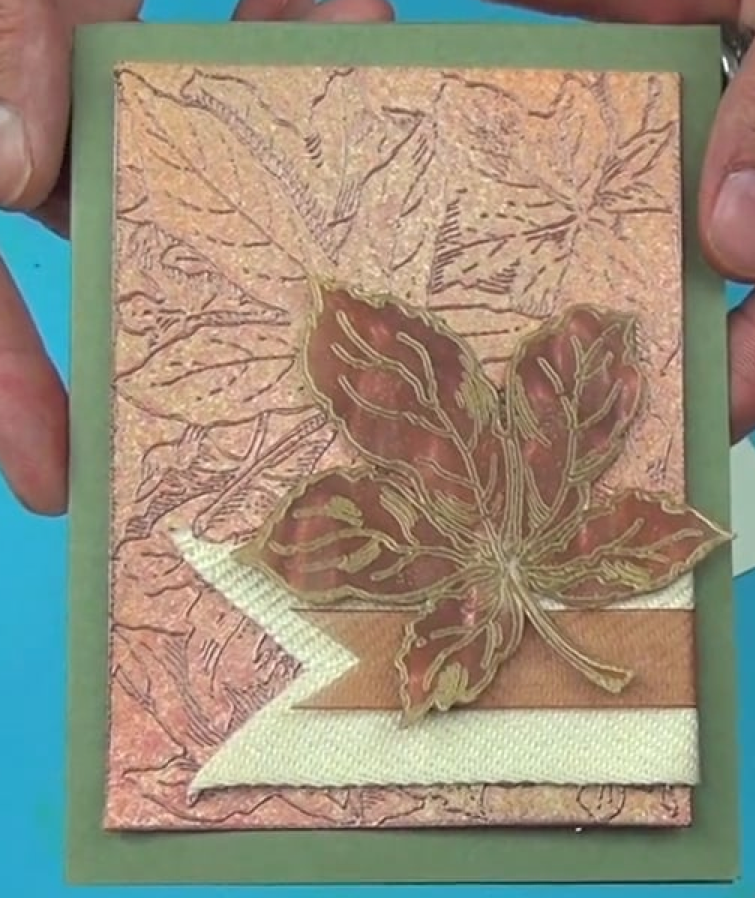 Brilliance Ink for a Shimmery Autumn Leaf Card